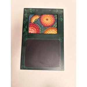 Hand Painted Floral Zinnia Wooden Blackboard Chalkboard Sign Wall Decor 15x10